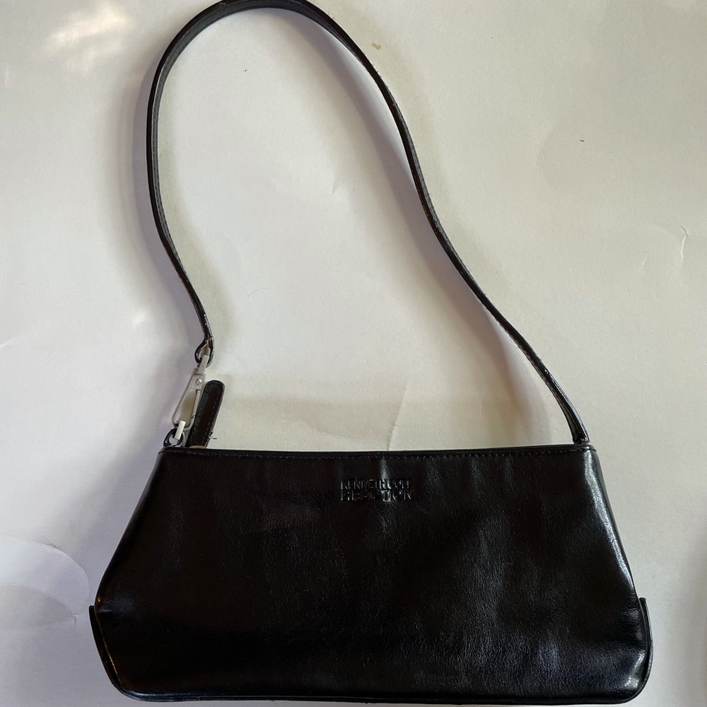 Y2K Kenneth Cole Reaction Black Leather Small Shoulder Bag